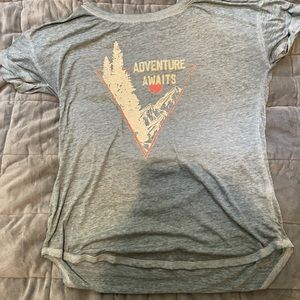 Grey fitted graphic t shirt